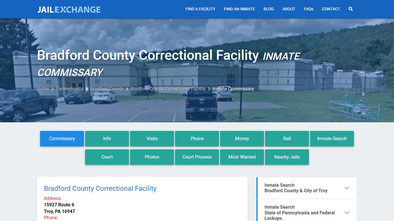 Bradford County Correctional Facility Inmate Commissary - Jail Exchange