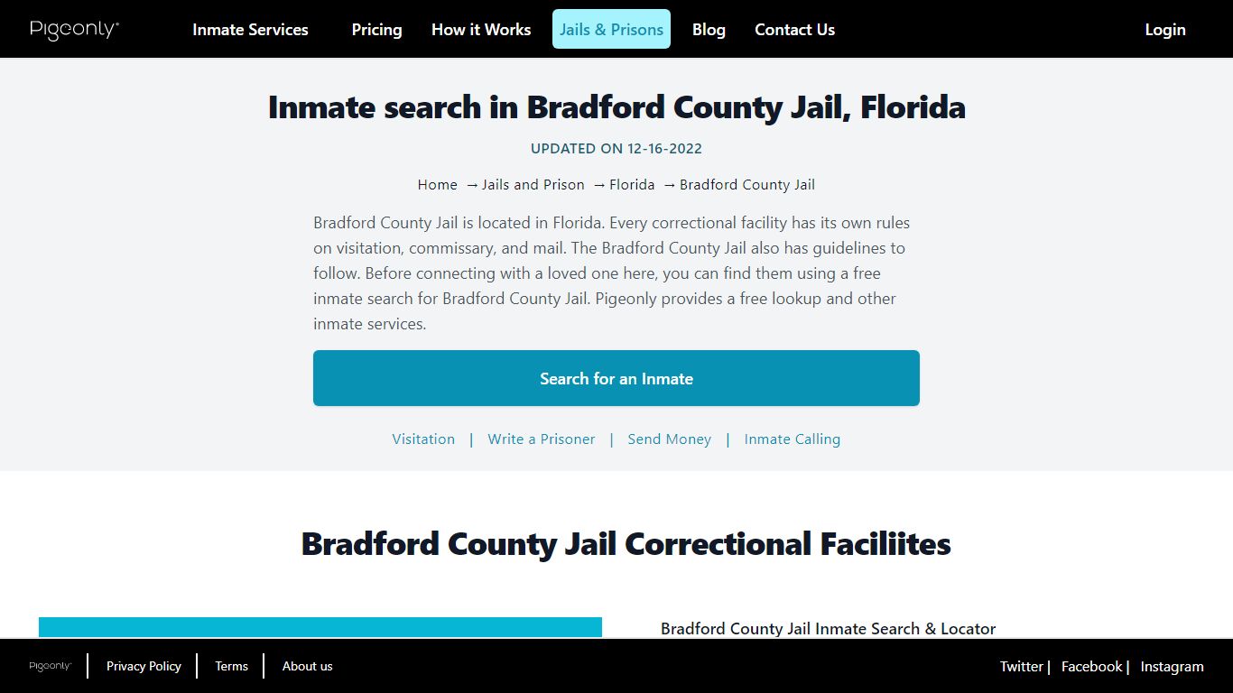 Inmate Search Bradford County Jail, Florida | Pigeonly